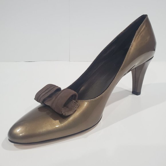 NIB ✅ PREVATA Italian Leather Heel Shoes 9 Taupe  ✨ NEW WITH BOX - Picture 5 of 14